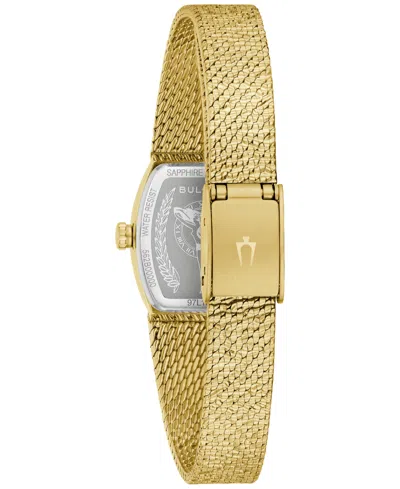 Bulova Goddess Of Time Womens Gold Tone Stainless Steel Bracelet Watch 97l184 In Gold