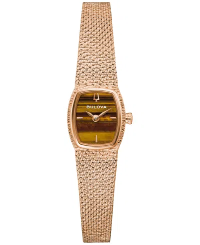 Bulova Goddess Of Time Womens Rose Goldtone Stainless Steel Bracelet Watch 97l185 In Gold