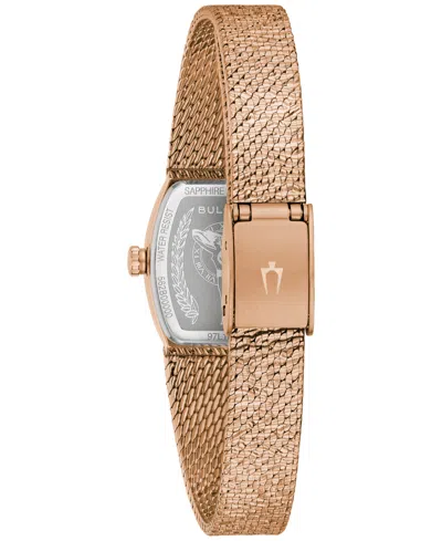 Bulova Goddess Of Time Womens Rose Goldtone Stainless Steel Bracelet Watch 97l185 In Gold