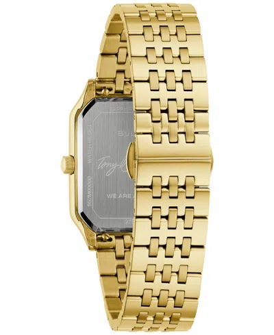 Bulova Mens Gold Tone Stainless Steel Bracelet Watch 97b236 In Gold