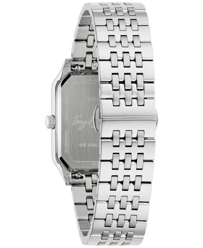Bulova Mens Silver Tone Stainless Steel Bracelet Watch 96b471 In Metallic