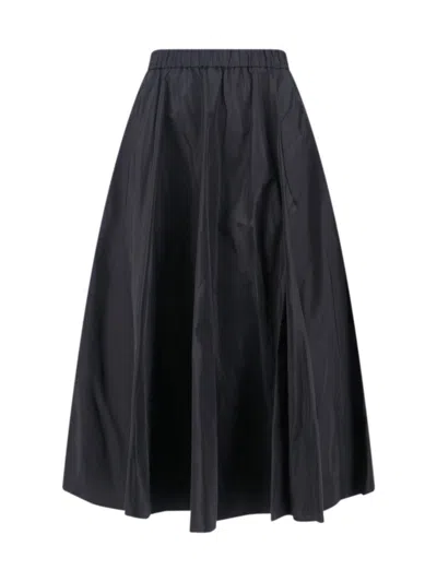 Aspesi Flared Midi Skirt Side Pockets In Black