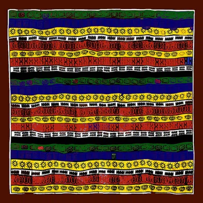 Truedames Silk Feel Striped Pattern Print Square Scarf In Multi