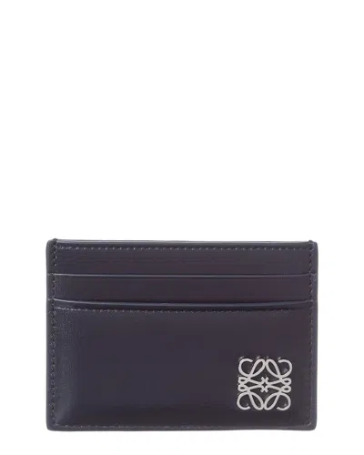 Loewe Anagram Plain Leather Card Holder In Burgundy