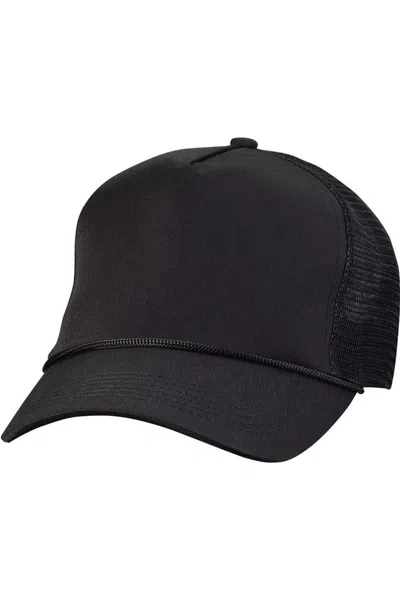 Valucap Five-panel Mesh-back Trucker Cap In Black