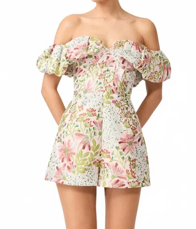 Elliatt Calaantha Off The Shoulder Romper In Floral In Multi