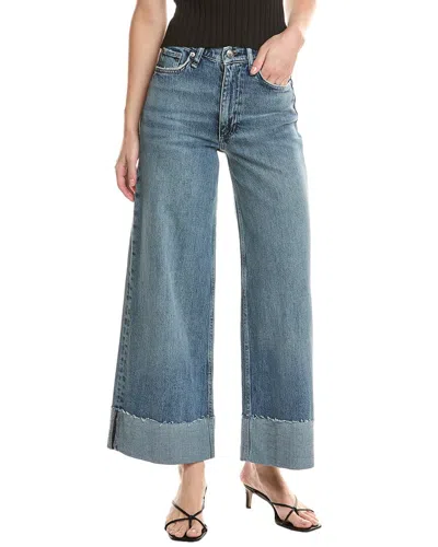 Rag & Bone Andi High-rise Ankle Wide Leg Atlantic Jean In Blue