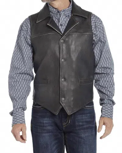Cripple Creek Lamb Leather Vest In Black In Black