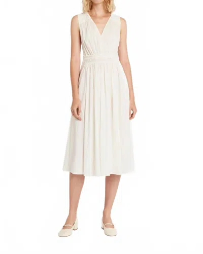 Luxely V-neck Midi Dress In Cloud Dancer In White