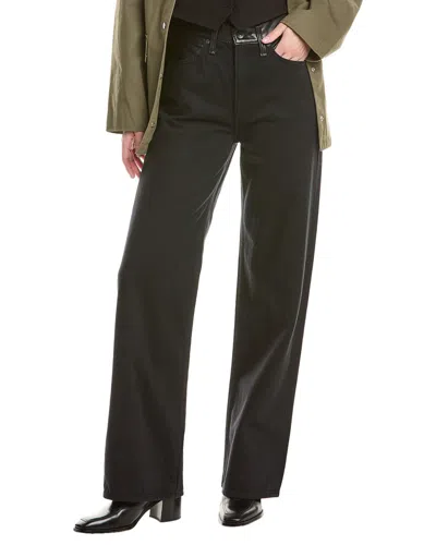 Rag & Bone Lori Mid-rise Black Combo Wide Leg Jean In Black