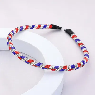 Fashnzfab Bling American Usa Color Studded Headband In Multi