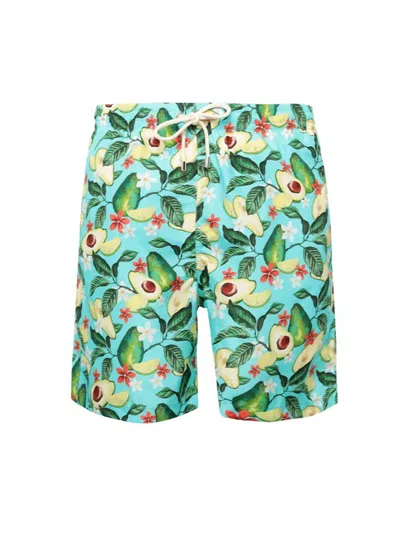 Lia Sahara Men's Patterned Swim Shorts In Avocado Lover In Multi