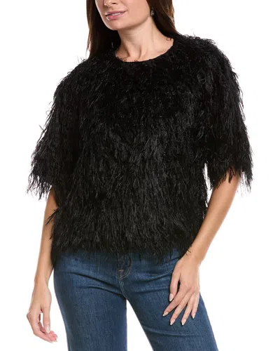Lafayette 148 New York Feather Blouse In Black