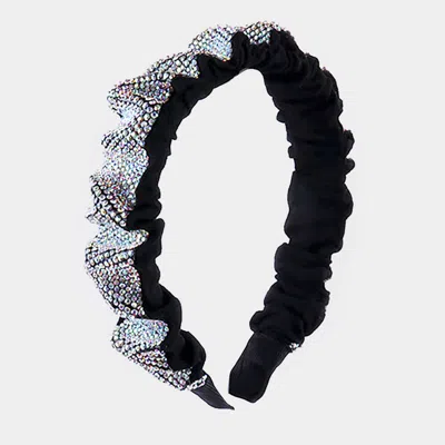 Fashnzfab Bling Pleated Headband In Silver