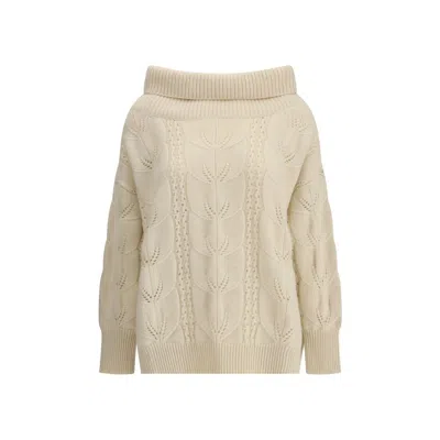 Ermanno Scervino Oversized Perforated Sweater In White