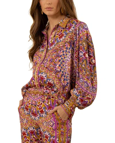 Hale Bob Kyla Button Down Top In Brown