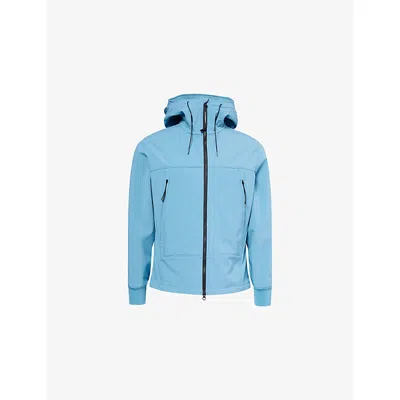 C.p. Company Mens Goggle-hood Long-sleeve Stretch-woven Jacket Aegean Blue In Blue