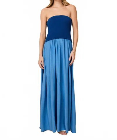 Solid & Striped Strapless Soglio Dress In Maritime Navy In Blue