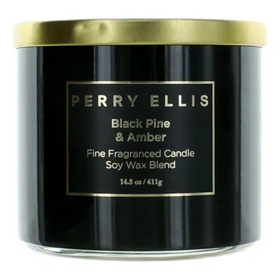 Perry Ellis 14.5 oz Soy Wax Blend 3 Wick Candle - Black Pine & Amber In Multi