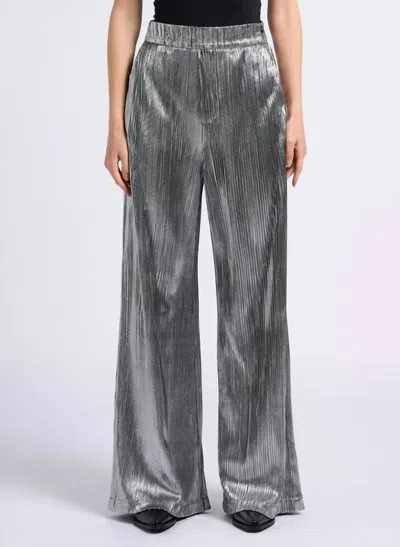 Suncoo Jill Wide Leg Pants In Argento In Silver