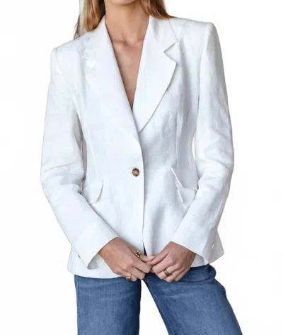 Emerson Fry Sculptural Pocket Blazer In Ivory Nevada Linen In White