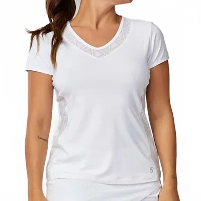 Sofibella Short Sleeve Diamond Rush In White In White