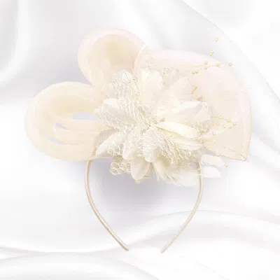 Fashnzfab Bow Flower Feather Mesh Fascinator / Headband In Multi