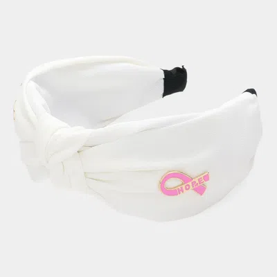 Fashnzfab Enamel Pink Ribbon Pointed Knot Headband In Multi