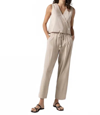 Lilla P Cross Front Sleeveless Top In Flax In Neutral