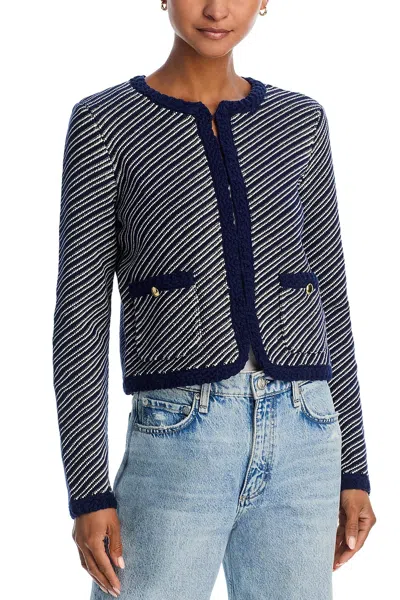 Rag & Bone Claire Diagonal-stripe Cardigan In Blue