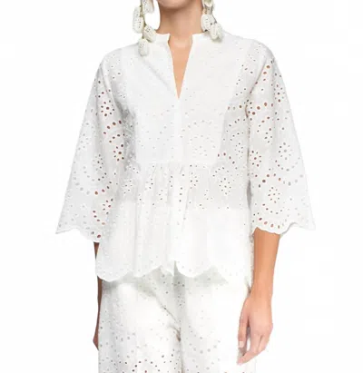 Vilagallo Shirt Valerie Bordado Blanco Sangallo In White In White