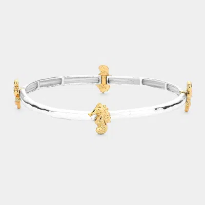 Fashnzfab Seahorse Stretch Bracelet Two Tone In Multi