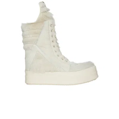 Pre-owned Rick Owens Concordians Mega Geobasket 'milk Cowhide' | Cream | Men's Size 44 In White