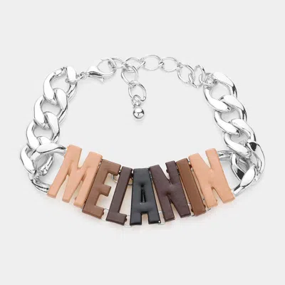 Fashnzfab Melanin Message Link Bracelet Rhodium In Multi