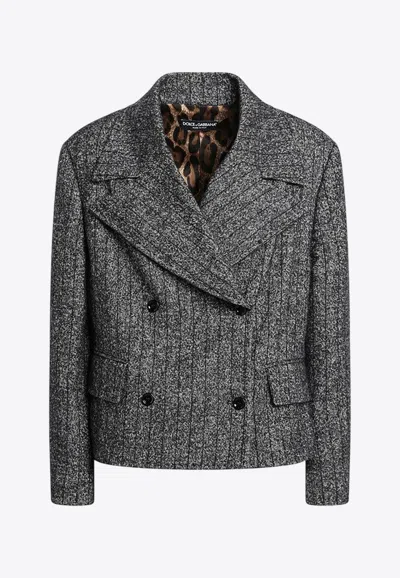 Dolce & Gabbana Striped Double-breasted Jacket In Multi