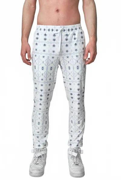 Wolven Printed Pattern Jogger Pants In Alpine In Green