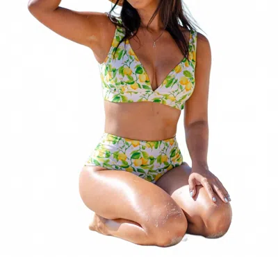 Lia Sahara Push Up Bikini Top In Limoni Di Sorrento In Multi
