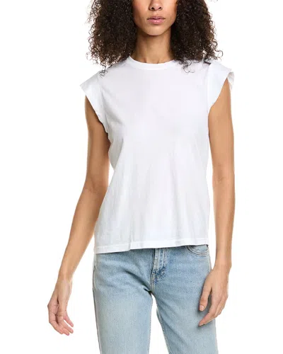 Michael Stars Joey Power Shoulder T-shirt In White