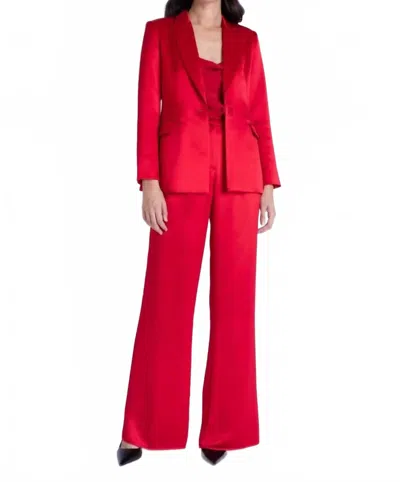 Karina Grimaldi Alicia Luxurious Trouser In Ruby Red In Red