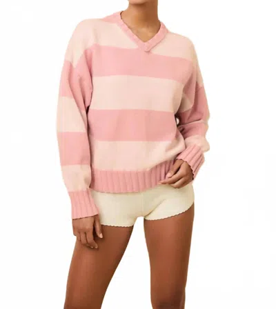Solid & Striped Reva Pullover Sweater In Gelato Stripe In Pink
