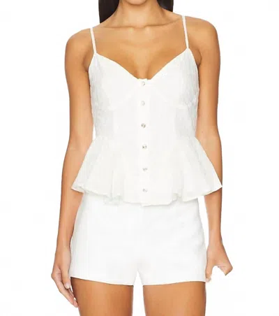 Astr Emmy V-neck Top In White In White