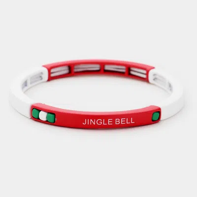 Fashnzfab Jingle Bell Message Stretch Bracelet Multi In Multi