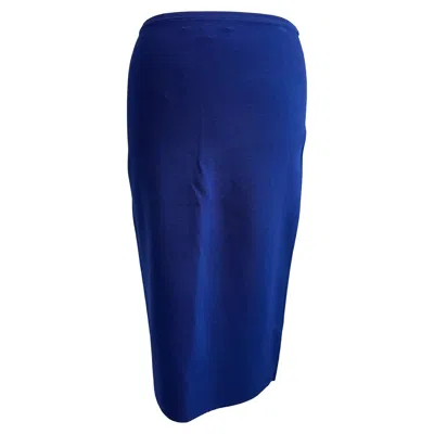 Diane Von Furstenberg Knitted Midi Pencil Skirt In Blue Viscose In Blue