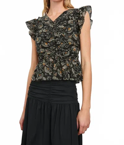 Rails Cali Flutter Sleeves Top In Cassia In Multi