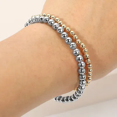 Fashnzfab Secret Box_2pcs Polished Bubble Beaded Stretch Multi Layered Bracelets In Multi