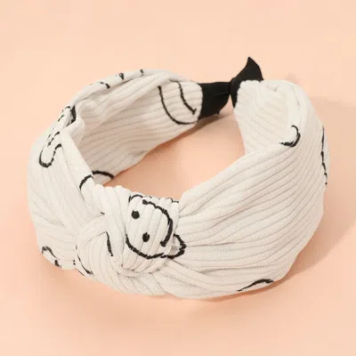 Fashnzfab Smile Face Pattern Knot Headband In Multi