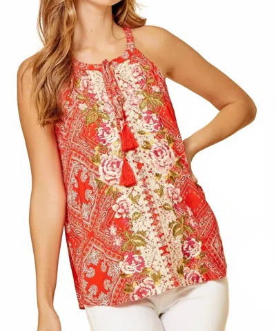 Andree By Unit Bandana Embroidered Tank Top - Plus In Multi