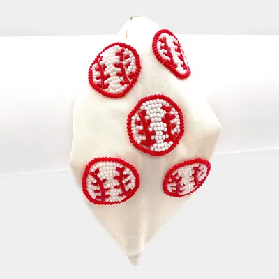 Fashnzfab Seed Beaded Baseball Burnout Knot Headband In Multi