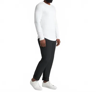 Goodlife Long Sleeve Tri-blend Scallop Crew Tee In White In White