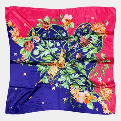 Truedames Abstract Flower Printed Square Silky Satin Scarf Shawl In Multi